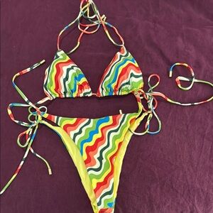 Monday Swimwear Multicolor Wave Bikini